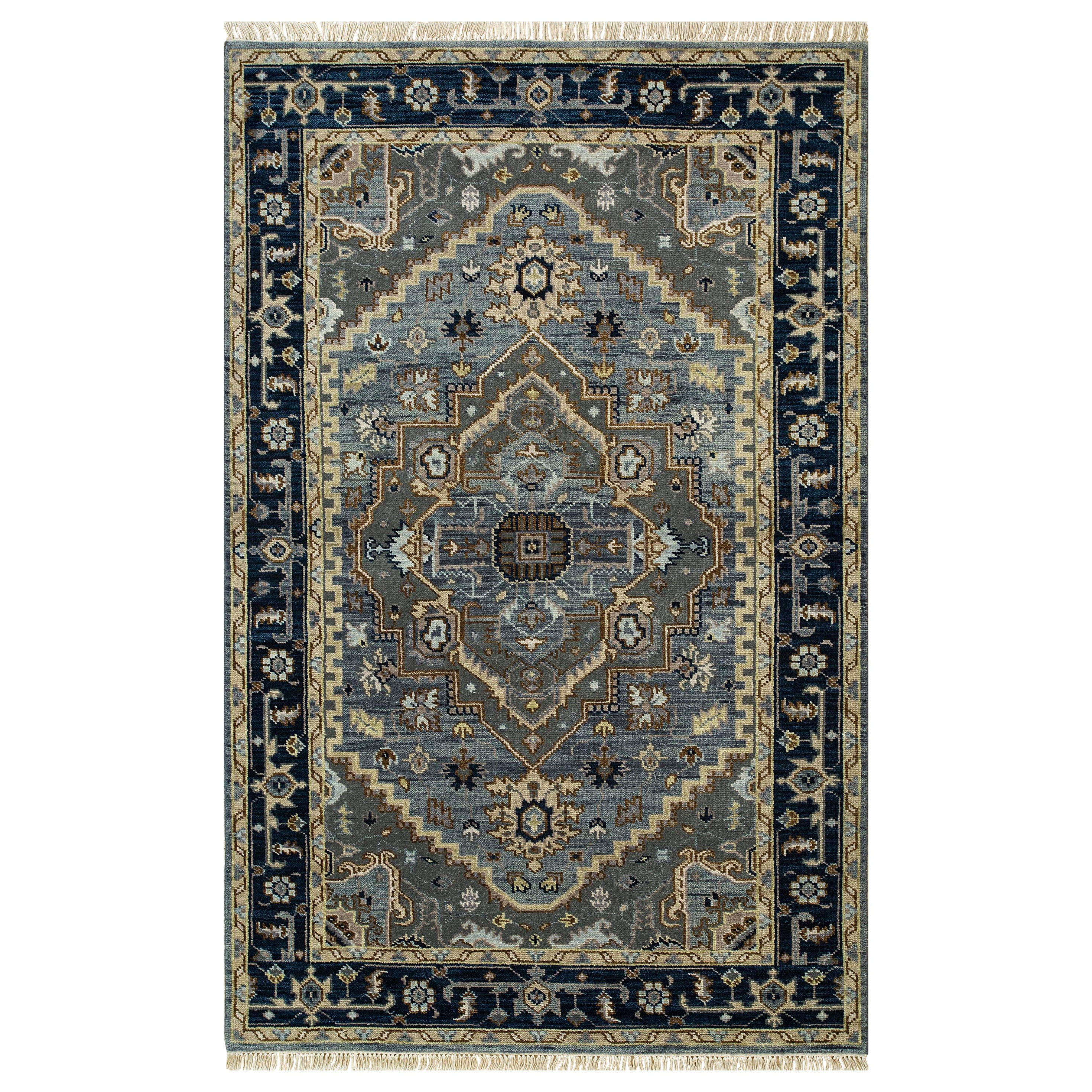 Nightscape Depths Deep Blue & Navy 270x360 cm Hand Knotted Rug