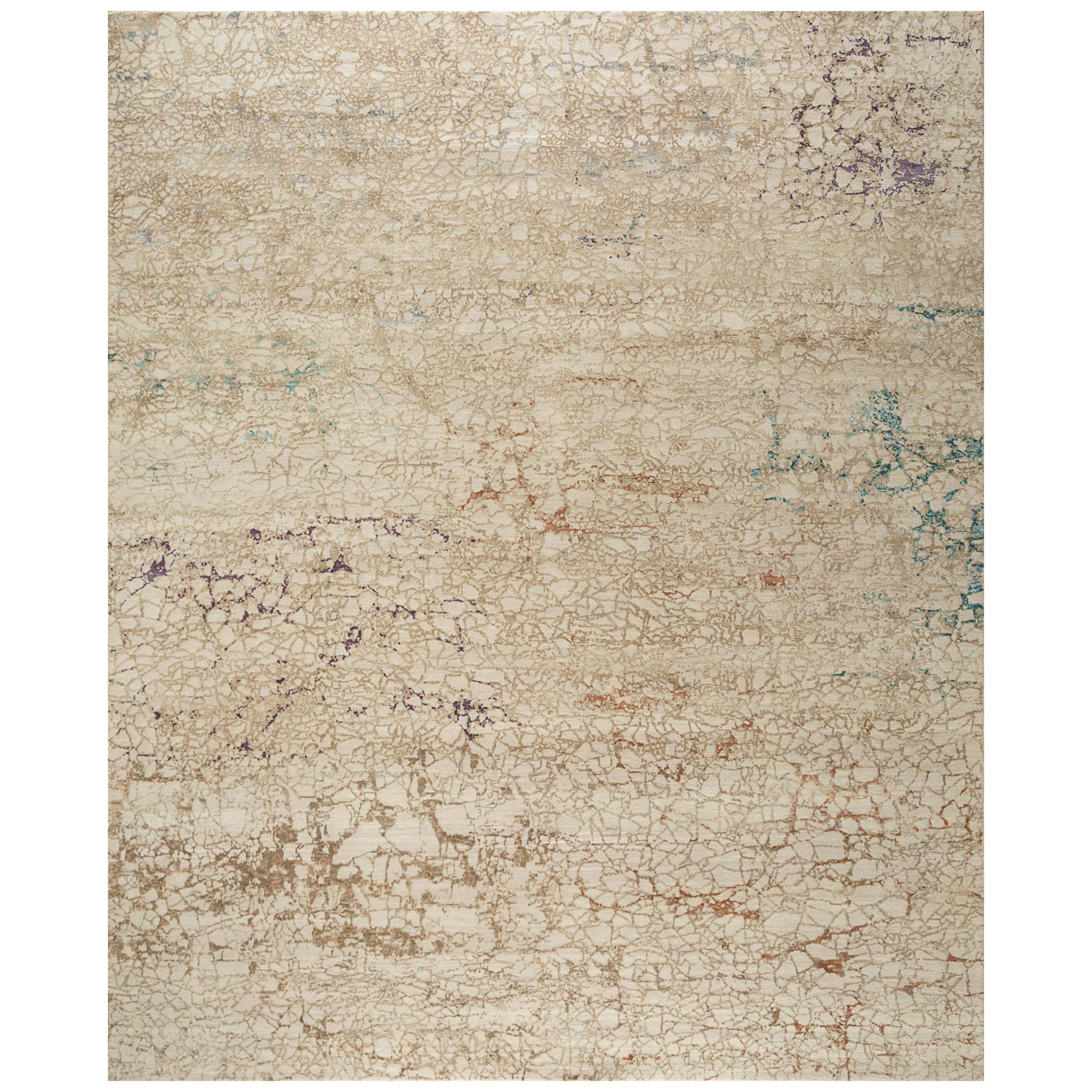 Alfombra anudada a mano Joyful Threads White & Pebble 195X295