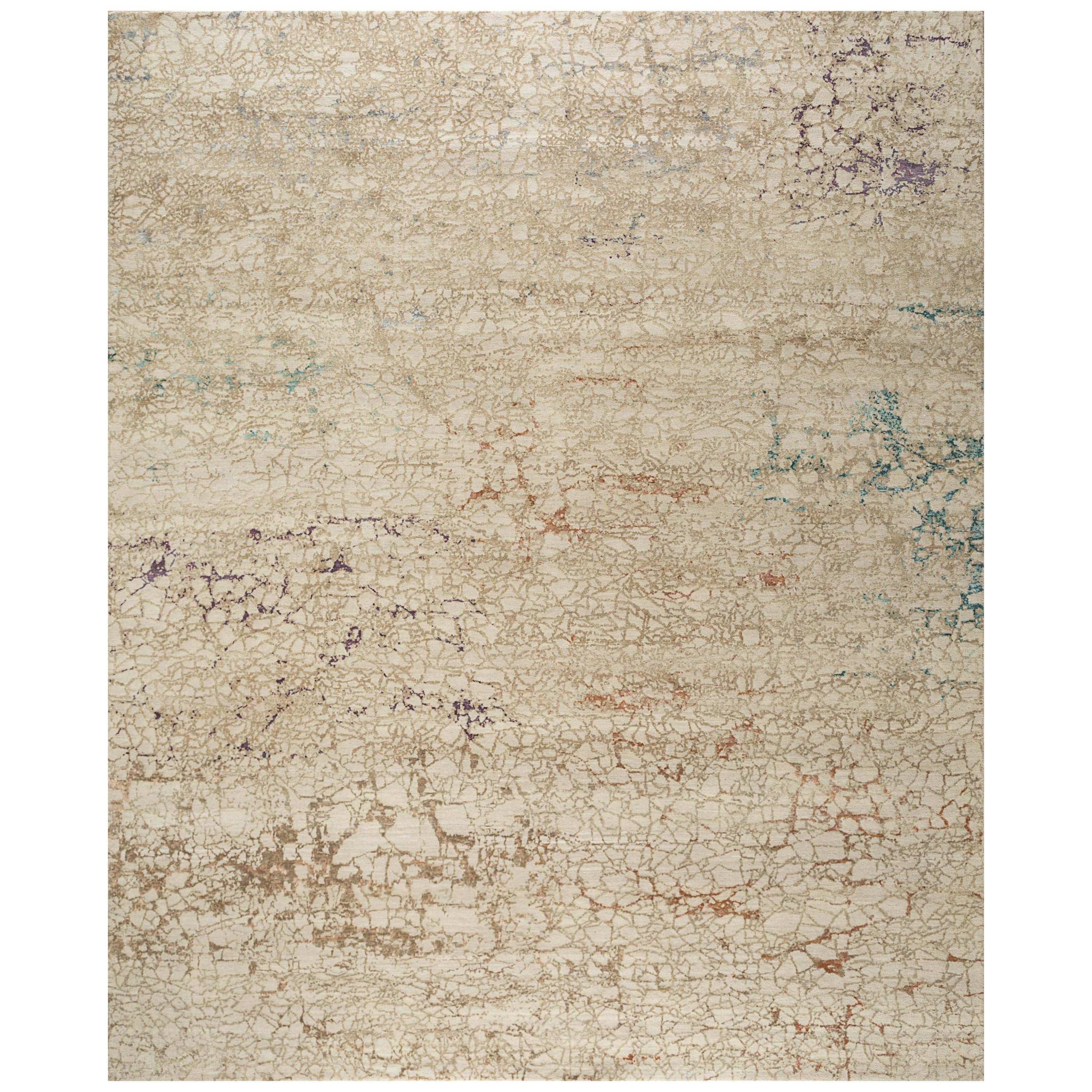 Joyful Threads White & Pebble 195X295 Handknotted Rug