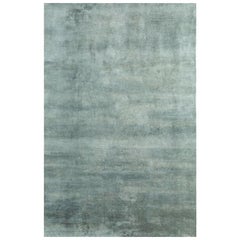 Handgeknüpfter Teppich aus Schieferblau & Schieferblau 120x180 cm, Sovereign Elegance