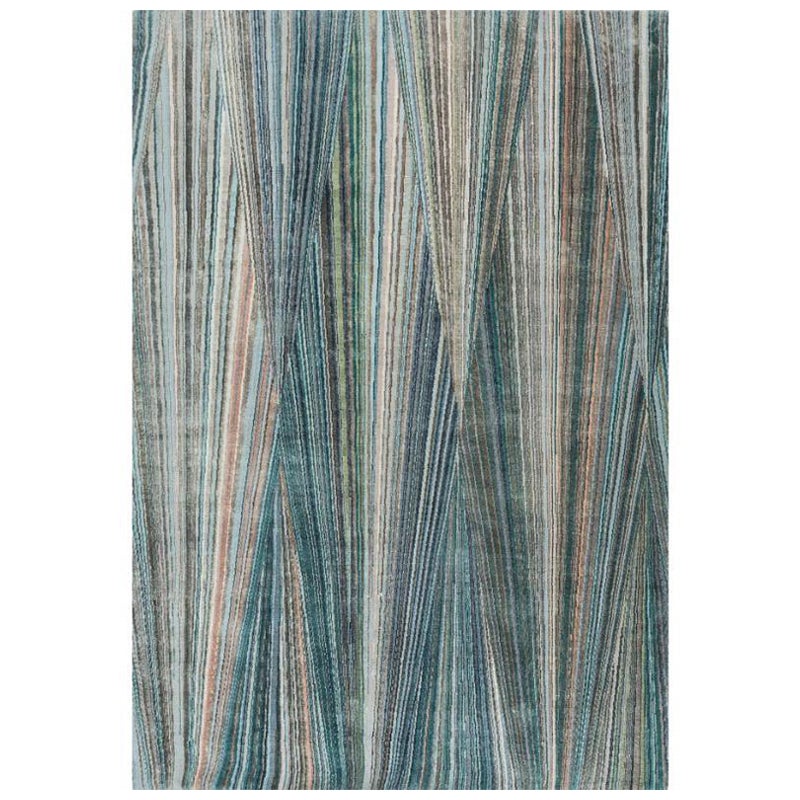 Oceanic Whispers Aquamarine & Classic Gray 240x300 cm Handknotted Rug For Sale