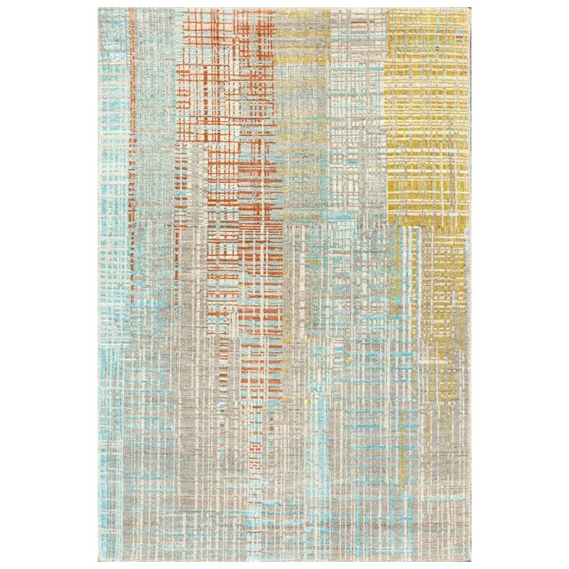 Tapis noué à la main, bois de frêne et turquoise jamaïcaine aqua 270x360 cm