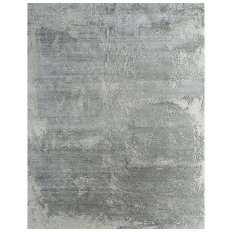 Unpolished Dreams Antique White & Nickel 168x240 cm Hand-Knotted Rug For Sale