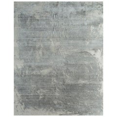 Tapis noué à la main « Unpolished Dreams », blanc et nickel antique 168x240 cm