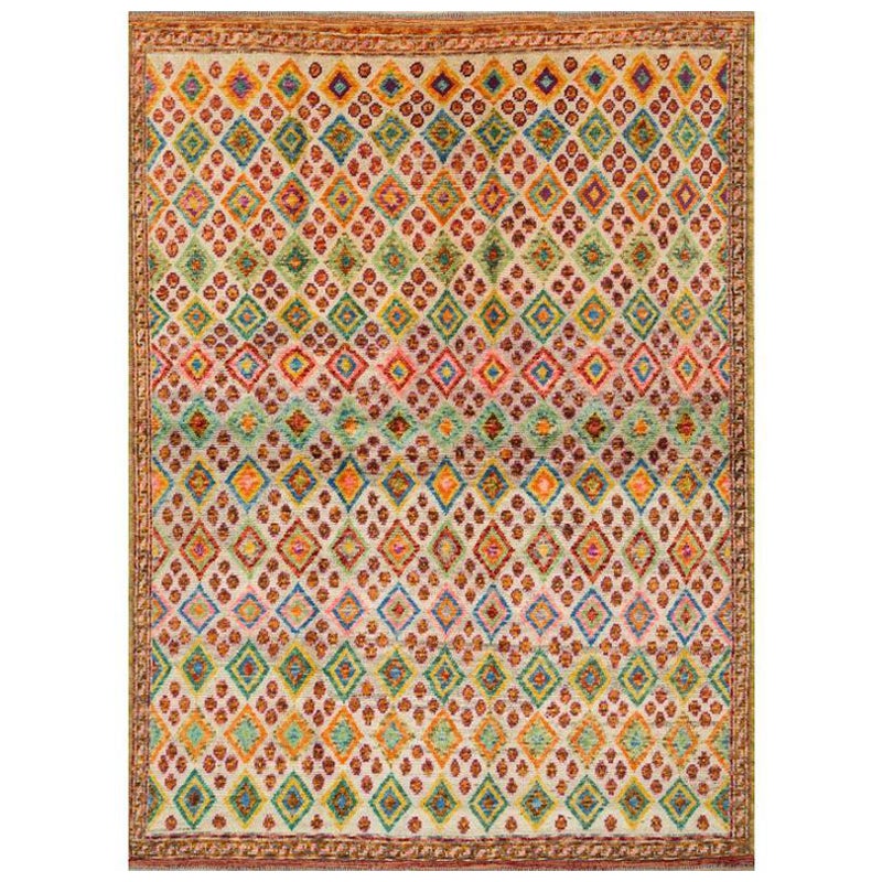 Vivid Mirage Startling Orange & White 150X210 cm Handknotted Rug For Sale