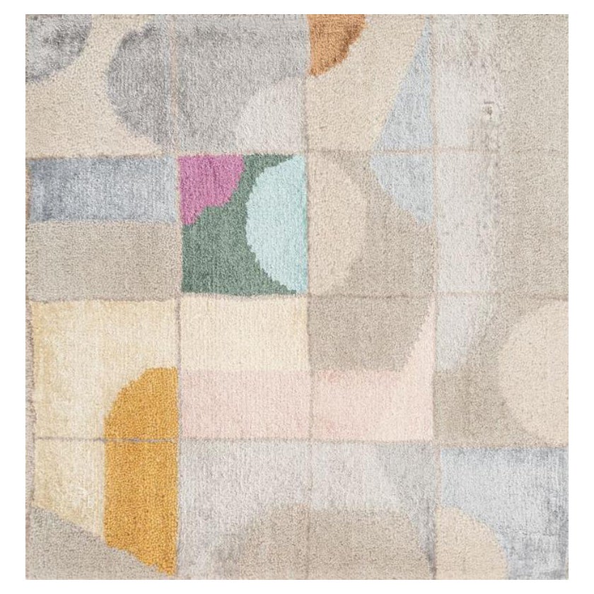 Alfombra anudada a mano Harmony Labyrinth Classic Gris y Blanco Antiguo 168x240 cm