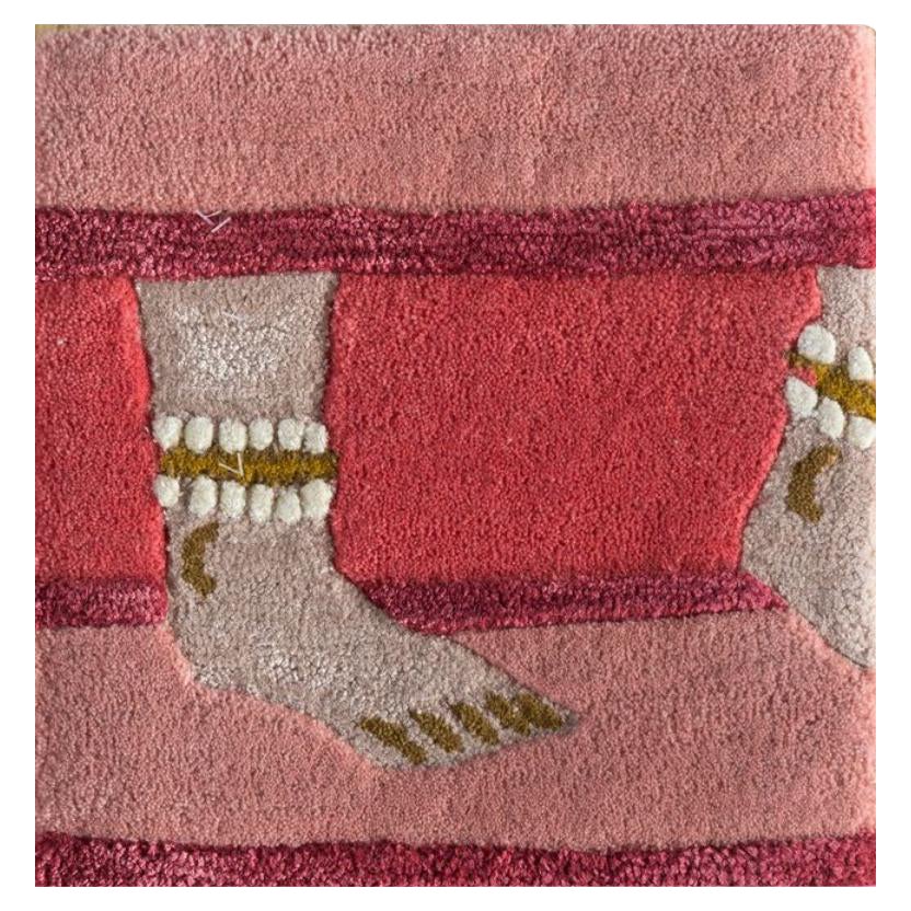 Crimson Charm Cranberry & Cranberry 168x240 cm Hand Tufted Rug For Sale