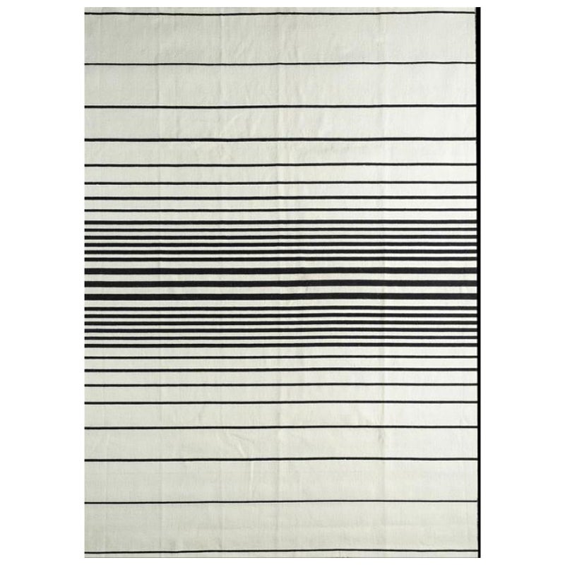 Alfombra de tejido plano Elemental Fusion Blanco y Ébano 198x300