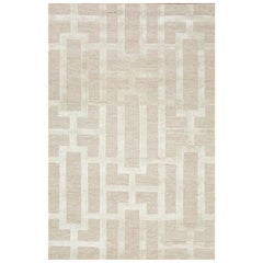 Mellow Meadows Beige & Antik Weiß 120x180 cm Handgetufteter Teppich in Beige & Antik