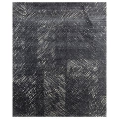 Alfombra Anudada Mirage Blanco Antiguo y Negro Oliva 240x300 cm