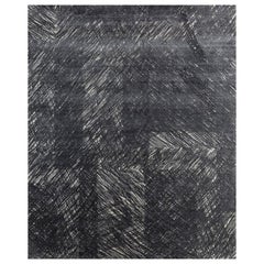 Tapis noué à la main Whiting Foil Mirage Antique White & Black Olive 240x300 cm