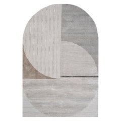 Handgetufteter Teppich Fusion aus Buntglas in Elfenbein & Antik-Weiß 150x228 cm