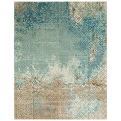 Serene Sonata Sea Mist Green & Dark Ivory 240x300 cm Handknotted Rug