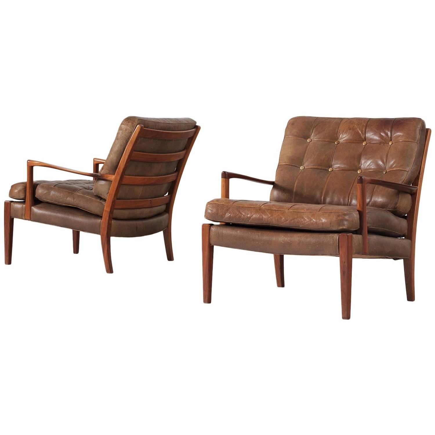 Arne Norell Pair of Easy Chairs For Sale at 1stdibs