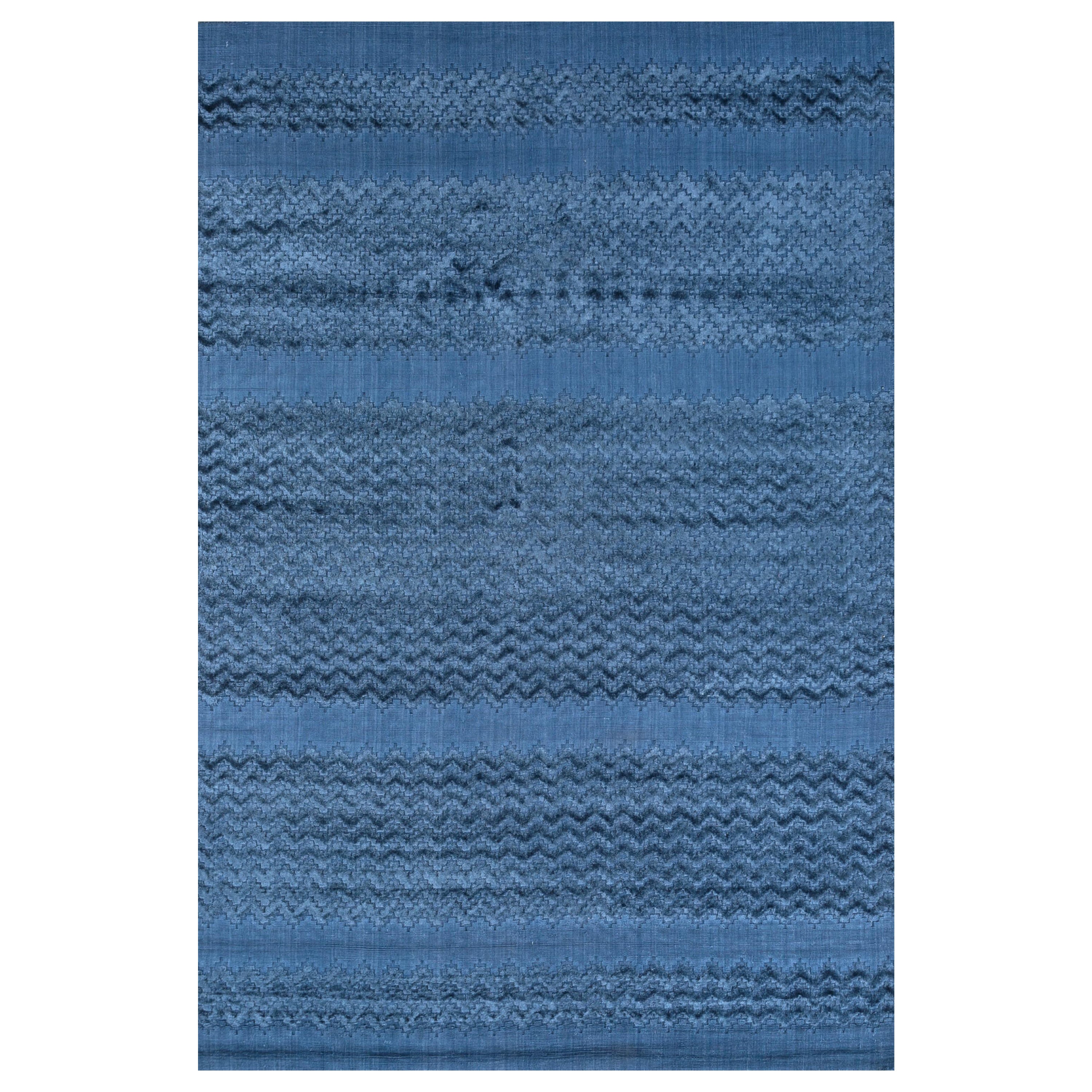 Starry Dive Navy Blue & Navy Blue 180x270cm Hand Loom Rug For Sale