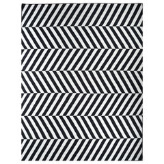 Tapis tissé plat Noir Odyssey en ébène et ébène 180 x 270 cm