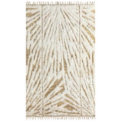 Distressed Desert Spice Brown & Snow White 150x240 cm Handknotted Rug