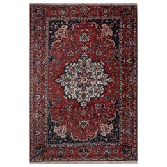 Autumnal Heirloom Russet & Medium Navy 210X315 cm Handknotted Rug