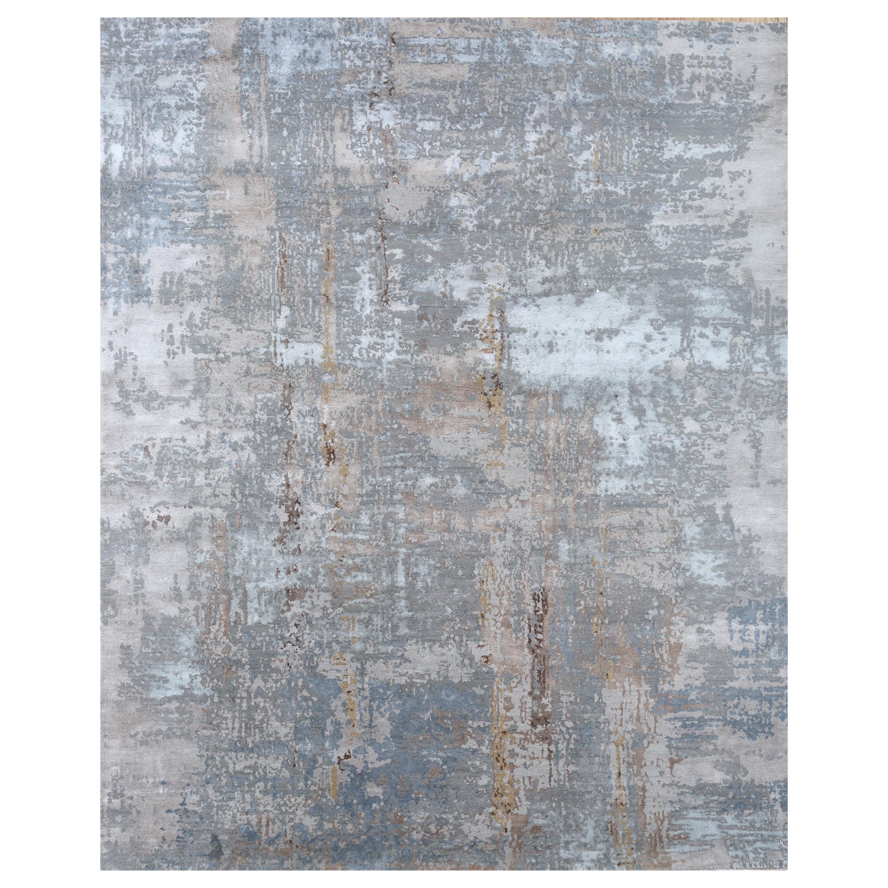 Alfombra Anudada a Mano Quirked Chaos Níquel y Gris Clásico 170x240 cm
