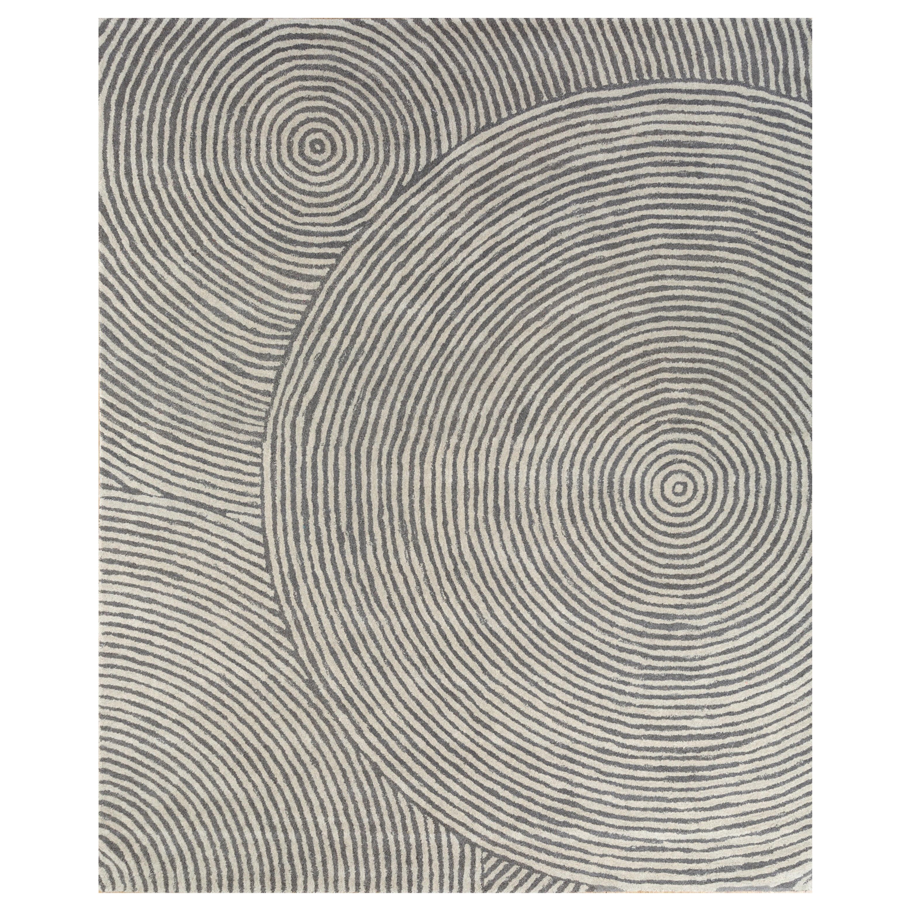 Tidal Trance Charcoal Slate & Natural White 240x300 cm Hand Tufted Rug