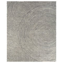 Tidal Trance Charcoal Slate & Natural White 240x300 cm Handgetufteter Teppich