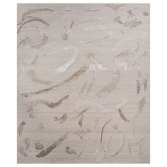 Oriana's Whisper Antiker weißer & weißer Sandteppich 170x240 cm Handgeknüpfter Teppich in Weiß & Weiß