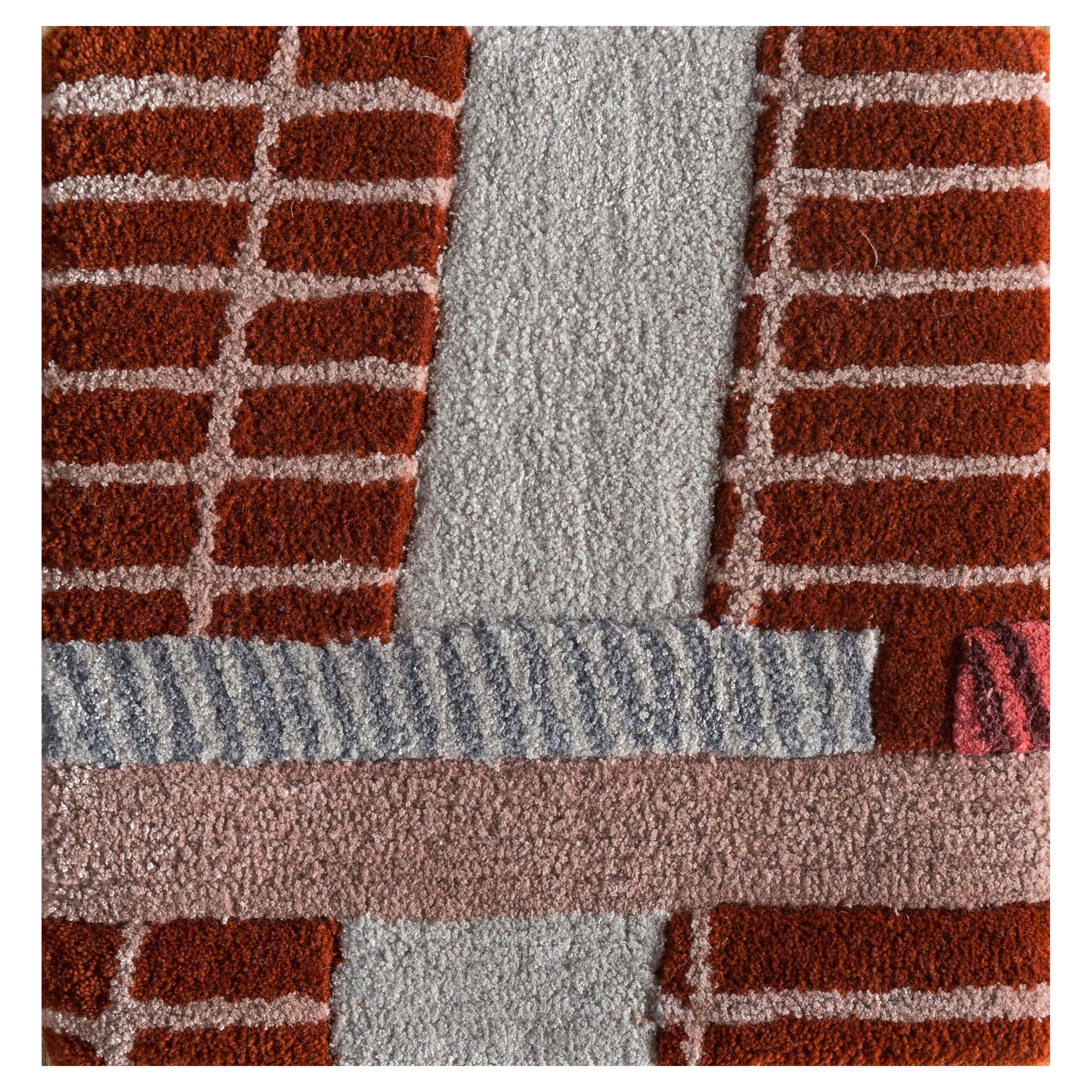 Lustrous Moonlit Velvet Red & Tea Rose 170x240 cm Handtufted Rug For Sale