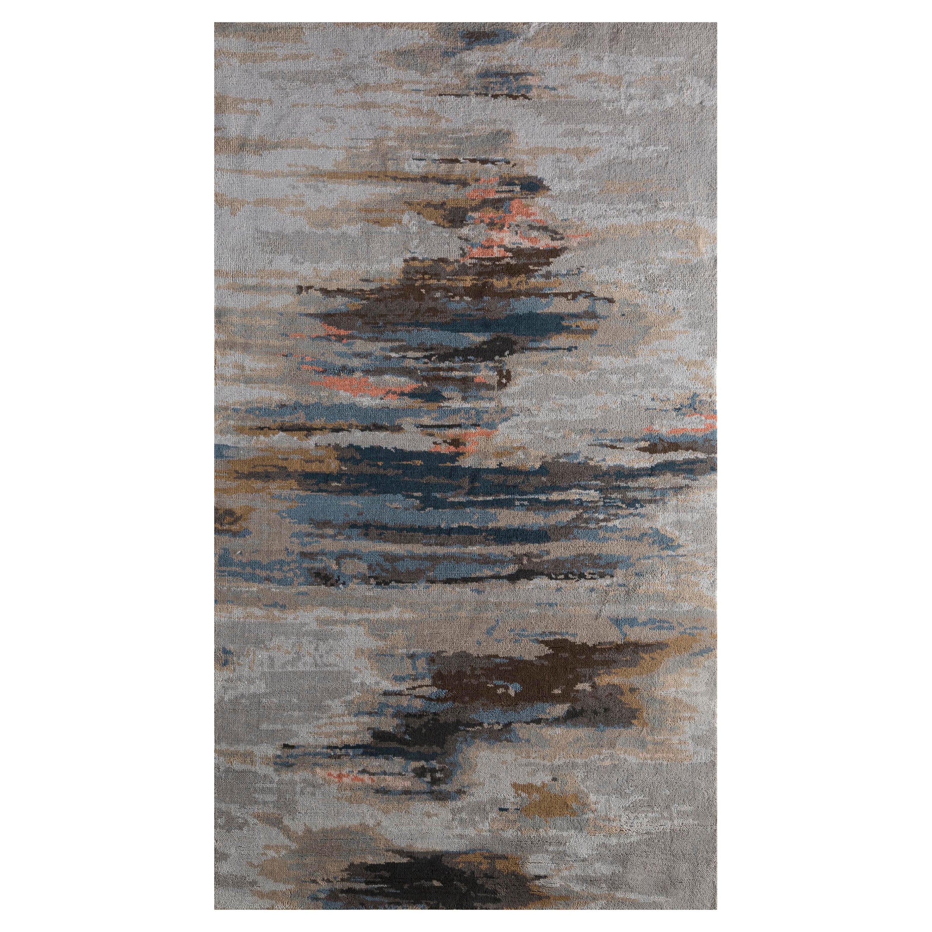 Ashen Mirage Ashwood & Liquorice 150x240 cm Hand Knotted Rug For Sale