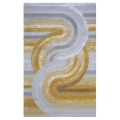 Transcendent Culture Fusion Dunkler Bernstein Gold & Weiß 180x270 cm Handtuft-Teppich