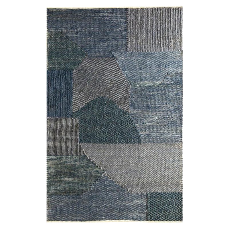 Alfombra de tejido plano Nature's Canvas azul marino y azul oscuro 150x240 cm