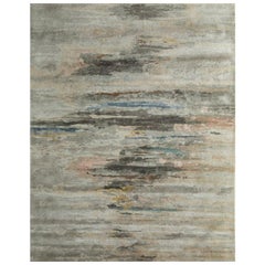 Tapis Celestial Cosmos touffeté à la main 180 x 270 cm en frêne et ardoise anthracite