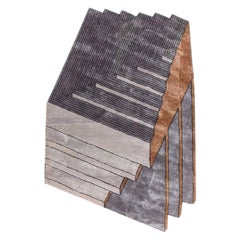 Alfombra Enigmática Dreamscape Pizarra Carbón y Gris Clásico 170x240 cm Tejida a Mano
