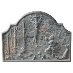 Plaque de cheminée / dosseret 'Saint Hubertus' de style Napoléon III