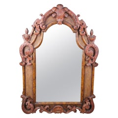 Vintage Maitland Smith Victorian Revival Baroque Rococo Style Over Mantel Wall Mirror