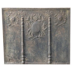 Magnifique plaque de cheminée / crédence néoclassique française ancienne, 18e - 19e siècle