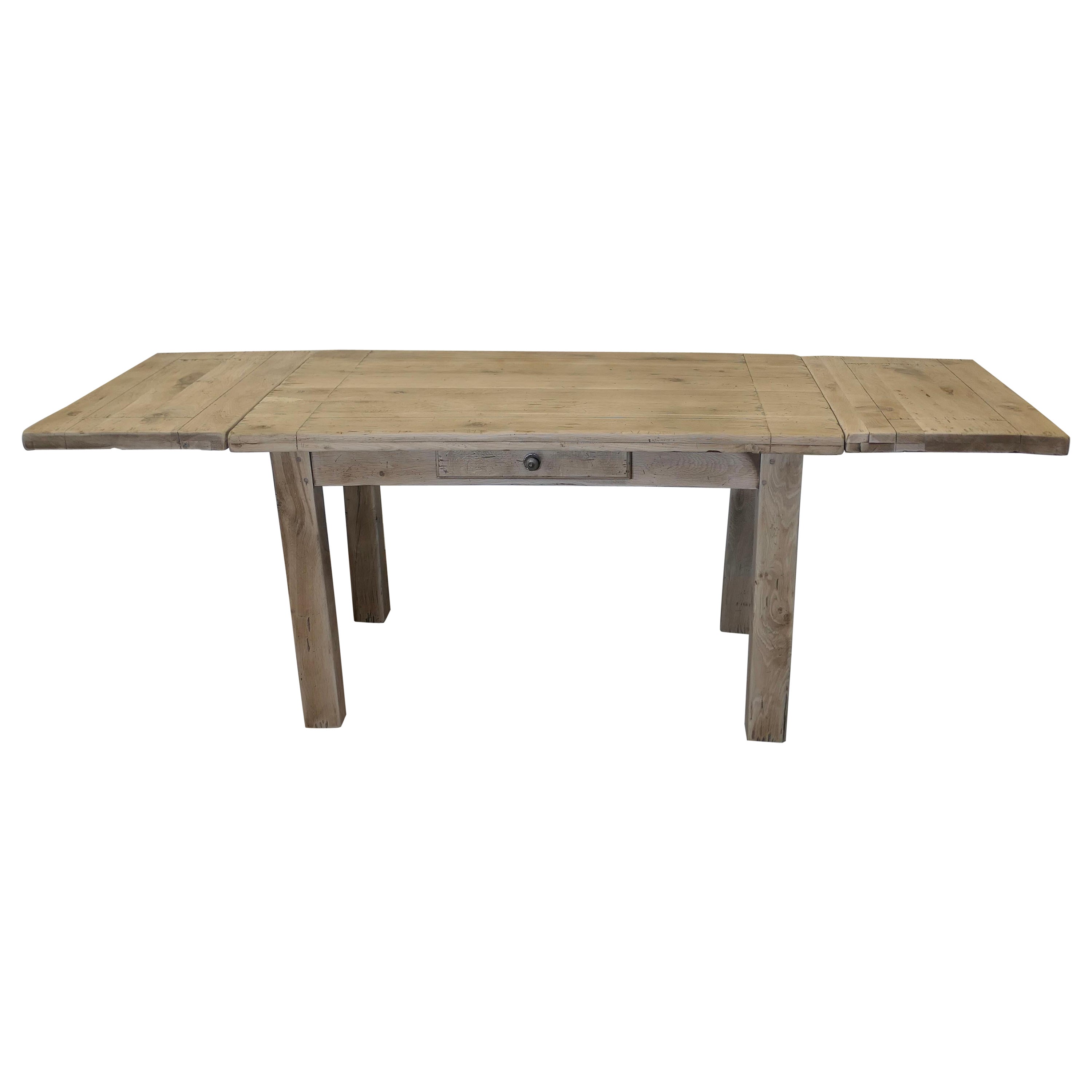 Sun Bleached Oak 7ft Extending Dining Table  The table is very heavy an solid  For Sale