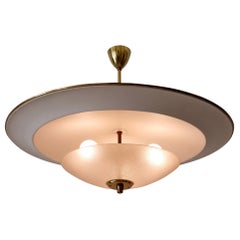 Große Mid-Century Modern 'Ufo' Deckenleuchte oder Pendelleuchte Deutschland 1950er Jahre № 1