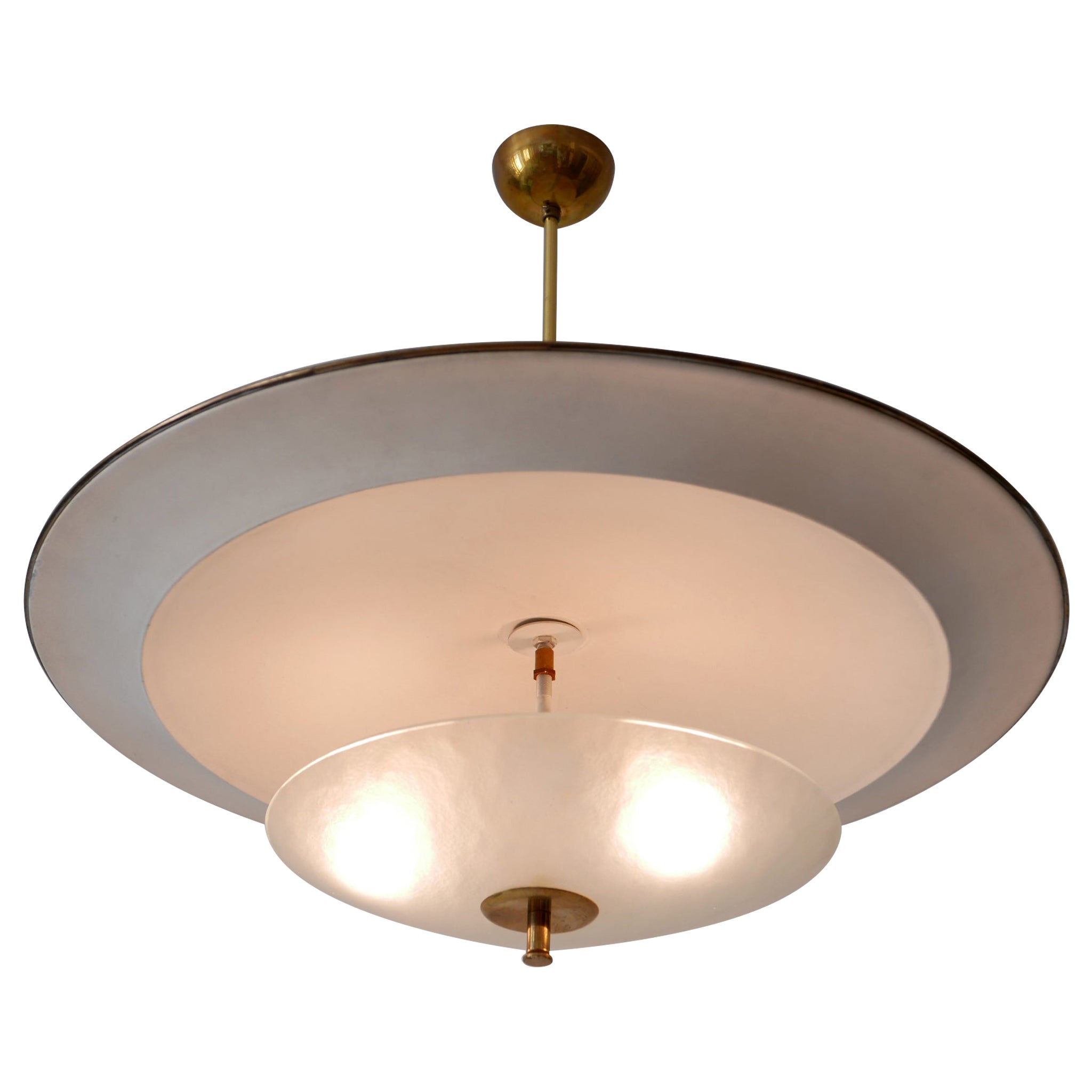 Large Mid-Century Modern 'Ufo' Ceiling Light or Pendant Lamp Germany 1950s № 3 For Sale