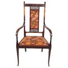 Antique George Walton for John Rowntree's cafe. An Arts and Crafts walnut armchair
