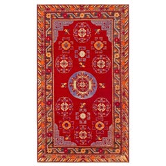 Retro Mid-20th Century Samarkand Handmade Wool Rug