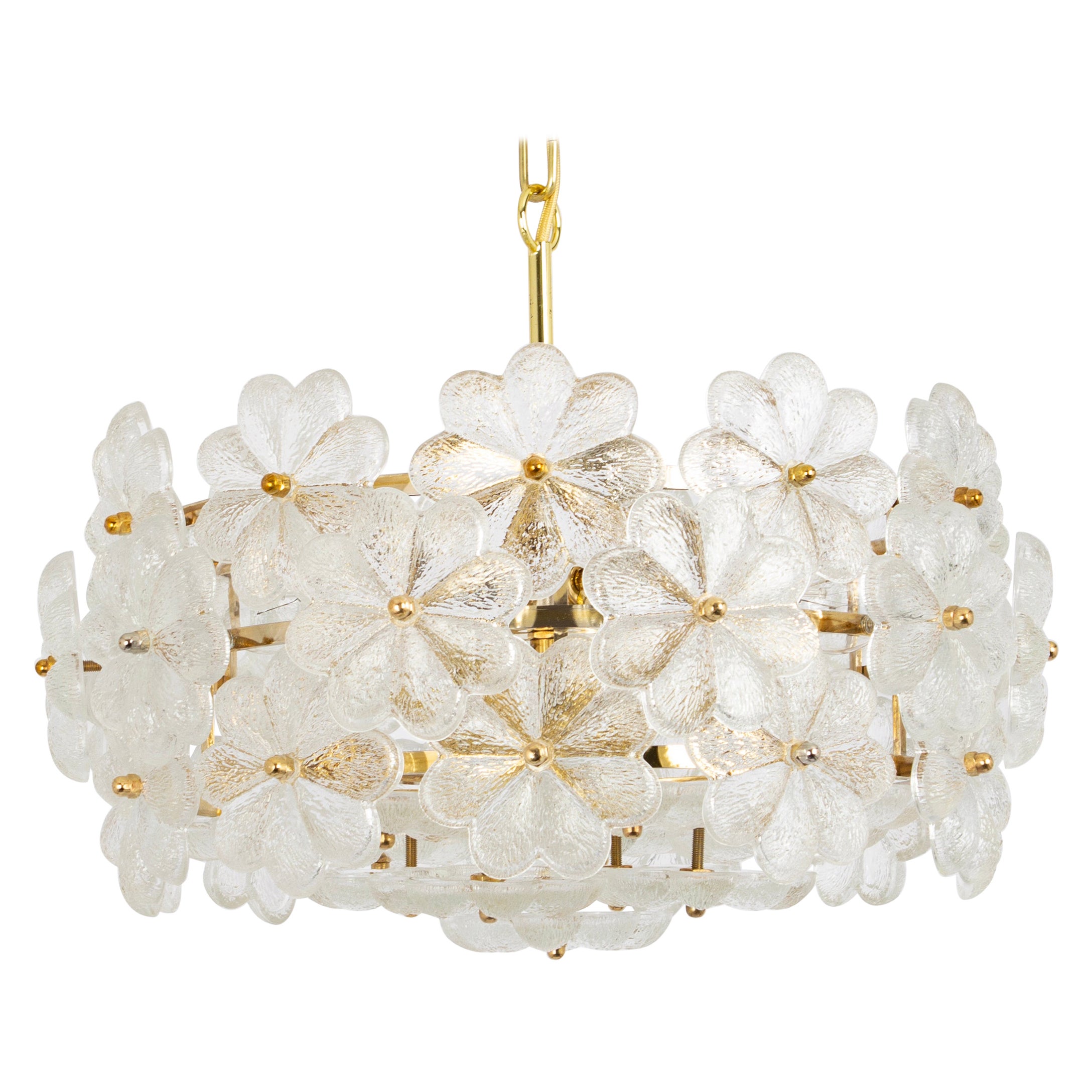 1 of 2 Stunning Petite Murano Glass Chandelier by Ernst Palme, Germany, 1970s