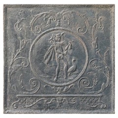 Plaque de cheminée néoclassique française ancienne Mercury, 18e - 19e siècle