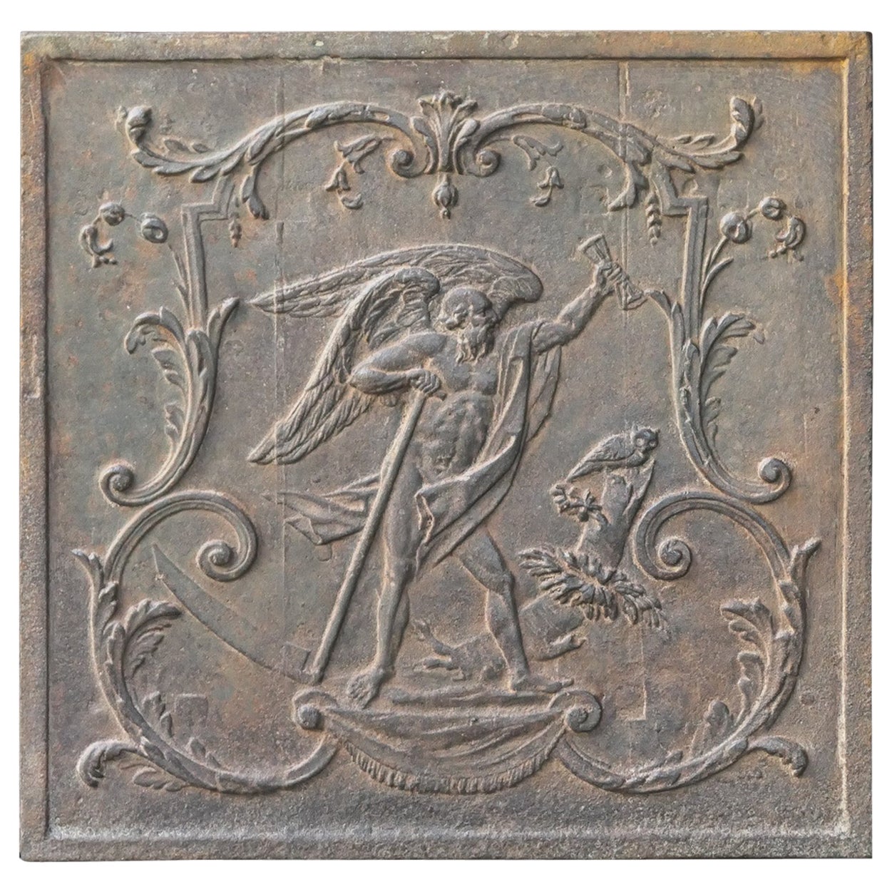 18th-19th Century French 'the Time' Fireback / Backsplash For Sale