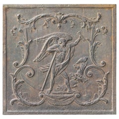 Plaque de cheminée / dosseret "Le Temps" français du 18e-19e siècle