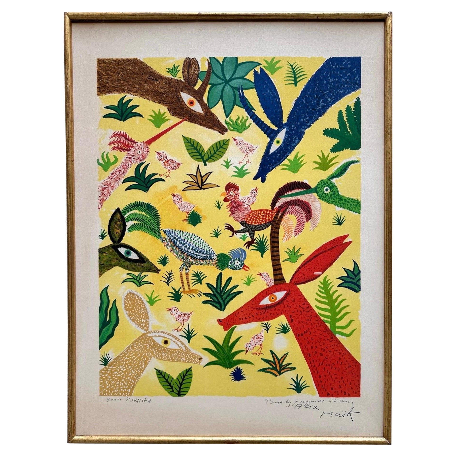 Henri Hecht MAÏK, Lithograph, Rare Signed Artist’s Proof from early 70s For Sale