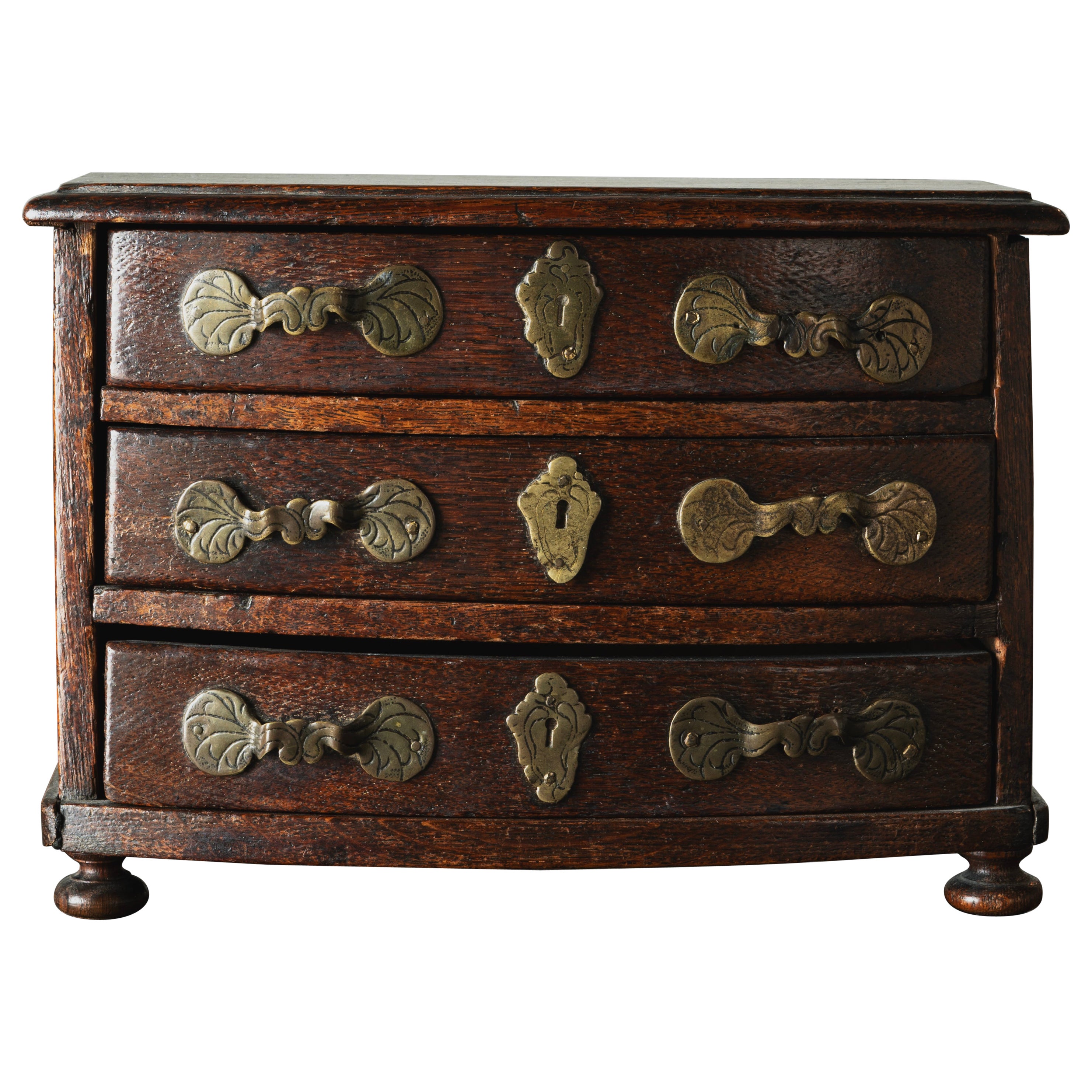 18th Century Swedish Miniature Baroque Chest of Drawers For Sale