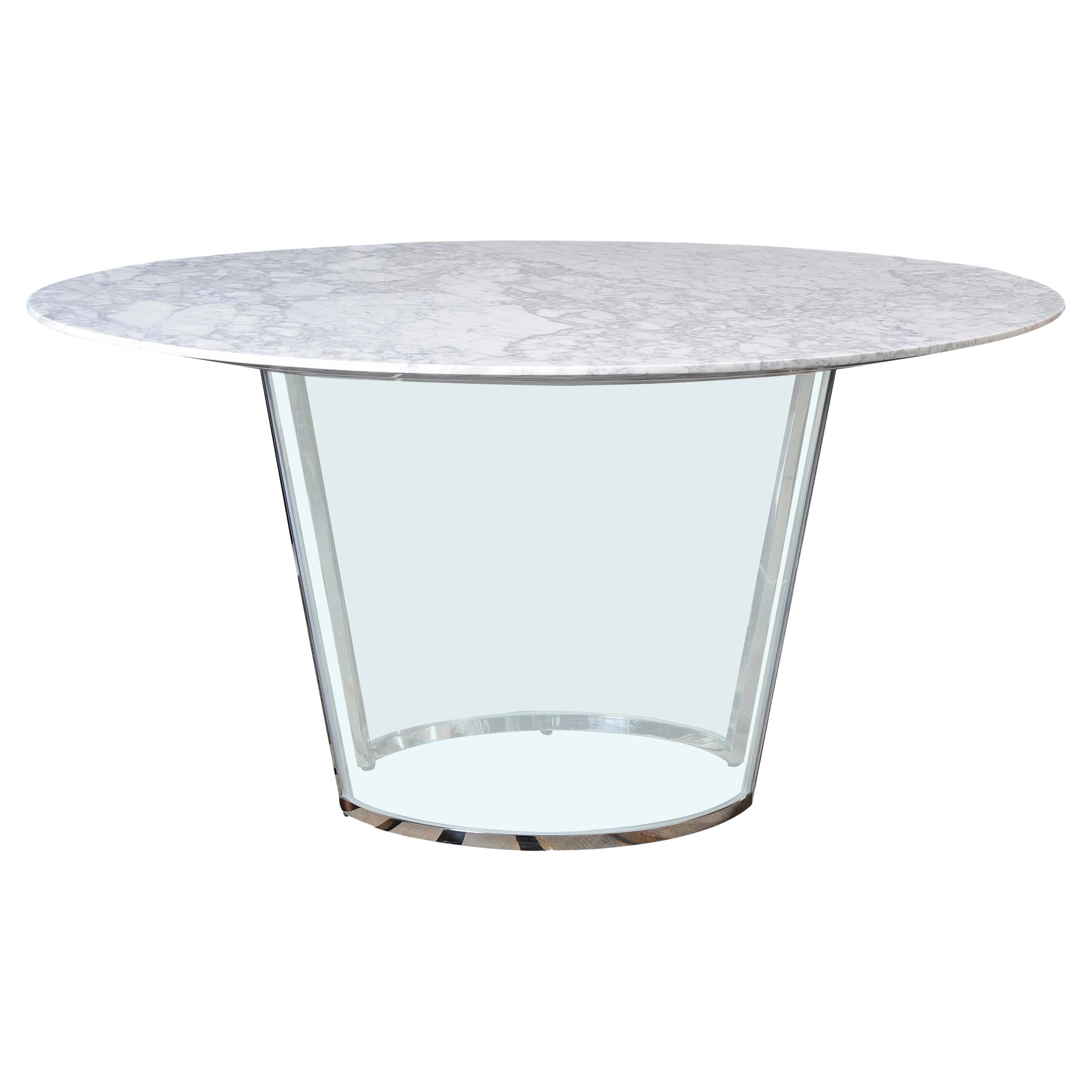 Acrylic Dining Table with 60" Stone Top by Lauren Rottet