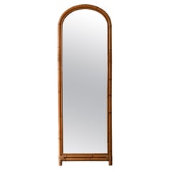 Vintage Large “Arco” Floor Mirror In Rush, Italy 1980