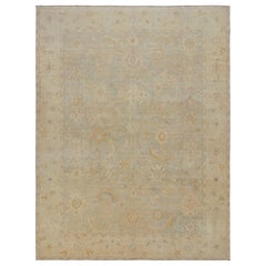 Rug & Kilim’s Persian Sultanabad Style Rug In Green And Beige Floral Pattern