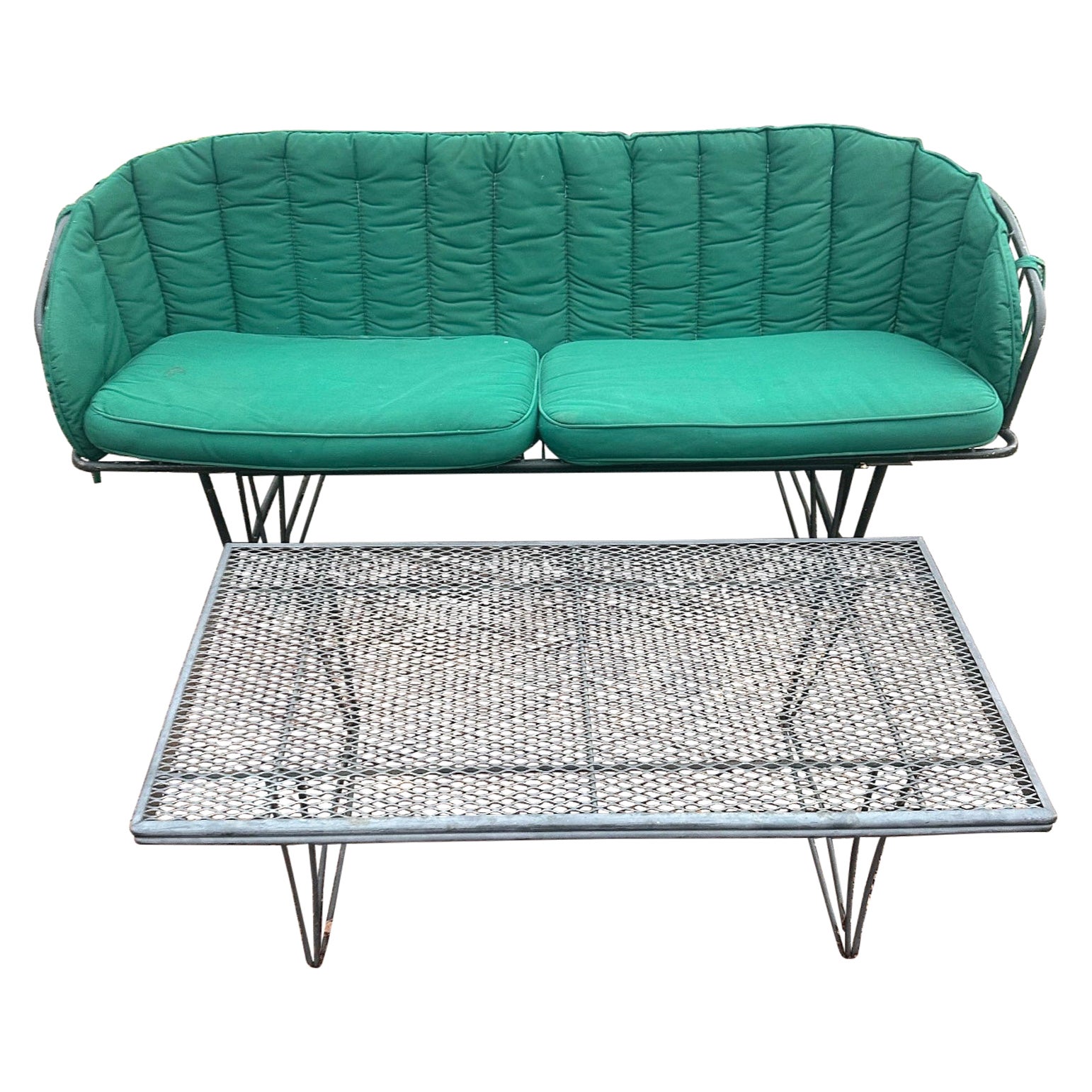 Homecrest Grenada loveseat Glider with cushions  and coffee table, Circa 1960’s For Sale